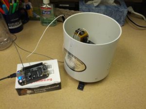 Rain gauge connected to Beaglebone Black computer.